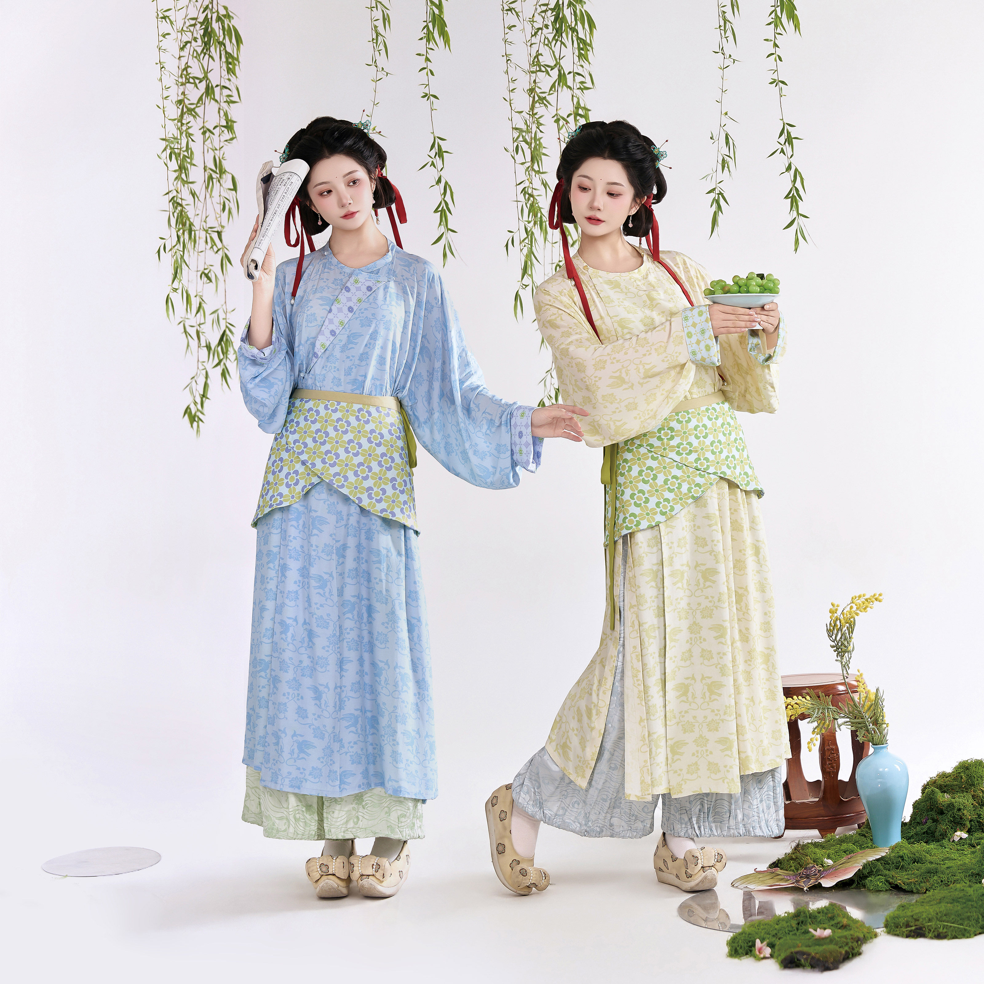 花朝记｜云卷｜唐制宋制汉服圆领袍双面抱腰灯笼裤人棉日常风春夏图片