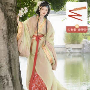 花朝记｜花花优选｜游春词｜战国袍马山楚墓大放量拖尾直裾袍汉服