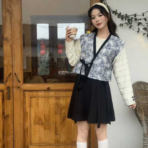 花朝记｜旧城胶片｜唐制汉服元素唐背子圆领衫短交窬裙日常文艺风