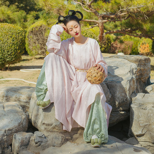 定织暗纹汉服唐圆领袍男女同款