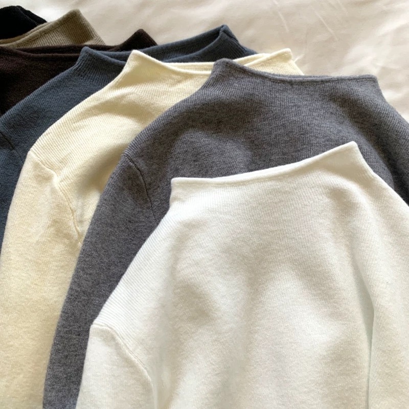 半高领针织打底衫女春秋冬季温柔