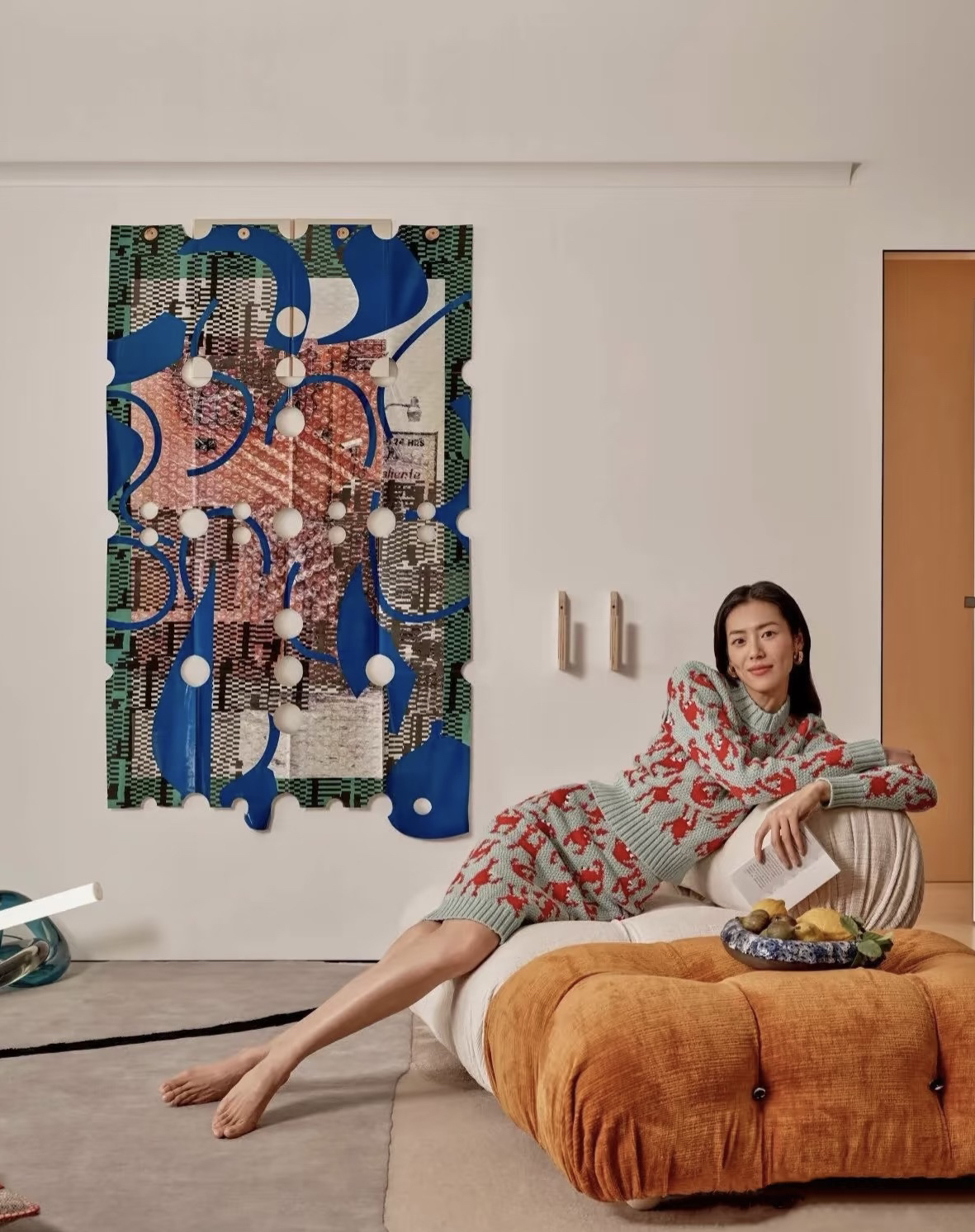 刘雯家居同款挂画客厅装饰画玄关餐厅画立体雕刻不规则肌理艺术图片