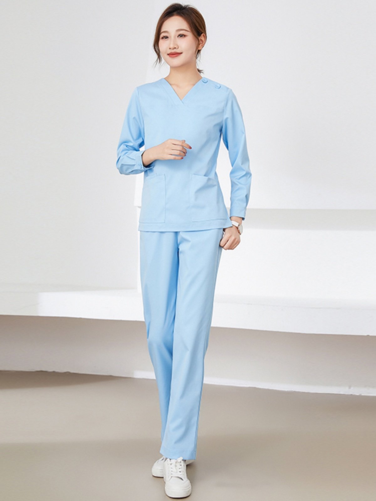 HAND WASHING CLOTHES FEMALE LONG SLEEVE DOCTOR OPERATING ROOM NURSE UNIFORM BRUSH HAND CLOTHES BEAUTY SALON ORAL DENTAL OVERALLS SUIT WOMEN