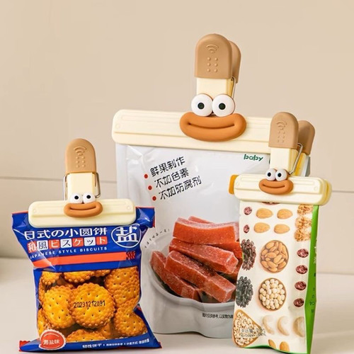 食品封口夹卡通强力防潮夹子零食夹厨房食物咖啡茶叶保鲜密封夹