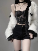 性感修身 显瘦黑色蕾丝拼接吊带背心辣妹外穿上衣女内搭胸衣