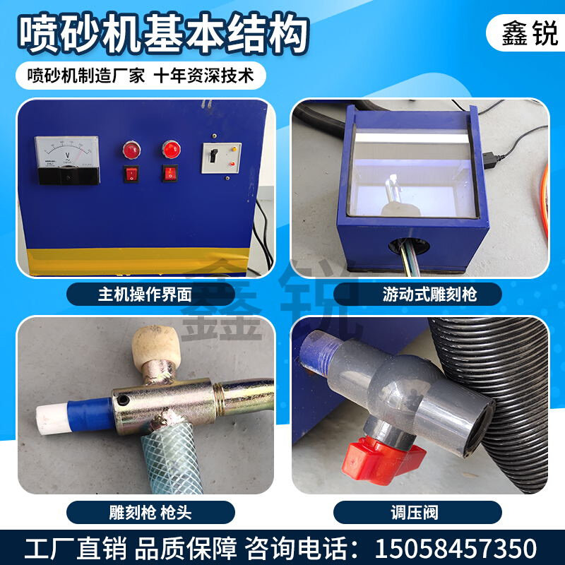 喷砂机石材刻字雕花喷砂机C墓碑刻字喷砂机自动回砂喷