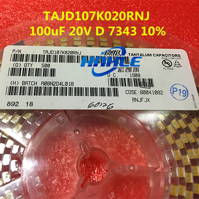 TAJD107K020RNJ原装正品 AVX钽电容100uF 20V D 10% 7343