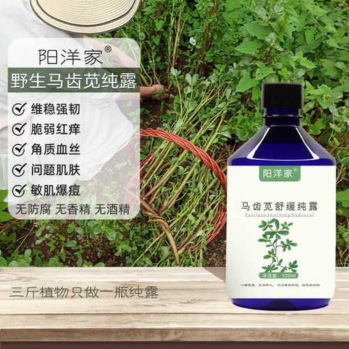 野生马齿苋纯露520ml痘痘屏障泛红受损红丝问题肌喷雾爽肤水湿敷