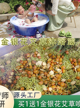 新球球同款520ml浓缩金银花艾草精油沐浴露氨基酸温和孩子润肤露
