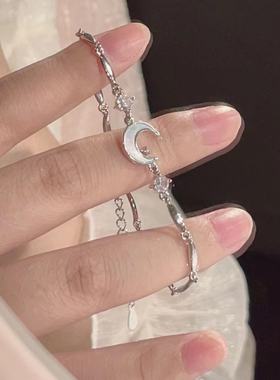 高颜值网红月亮手链轻奢2023新款闺蜜小众精致摘星揽月送女友礼物