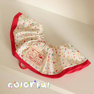 宠物彩色波点撞色口水巾布偶约克夏防脏脖套猫咪狗狗弹力可爱围脖