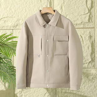 轻薄款 通勤男装 羽绒服男士 短款 90%白鸭绒外套 夹克2025秋冬季 工装