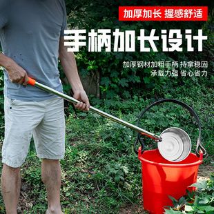 不锈钢水瓢水舀子长柄水瓢加厚农用水瓢水舀子瓜当粪瓢加长可拆卸