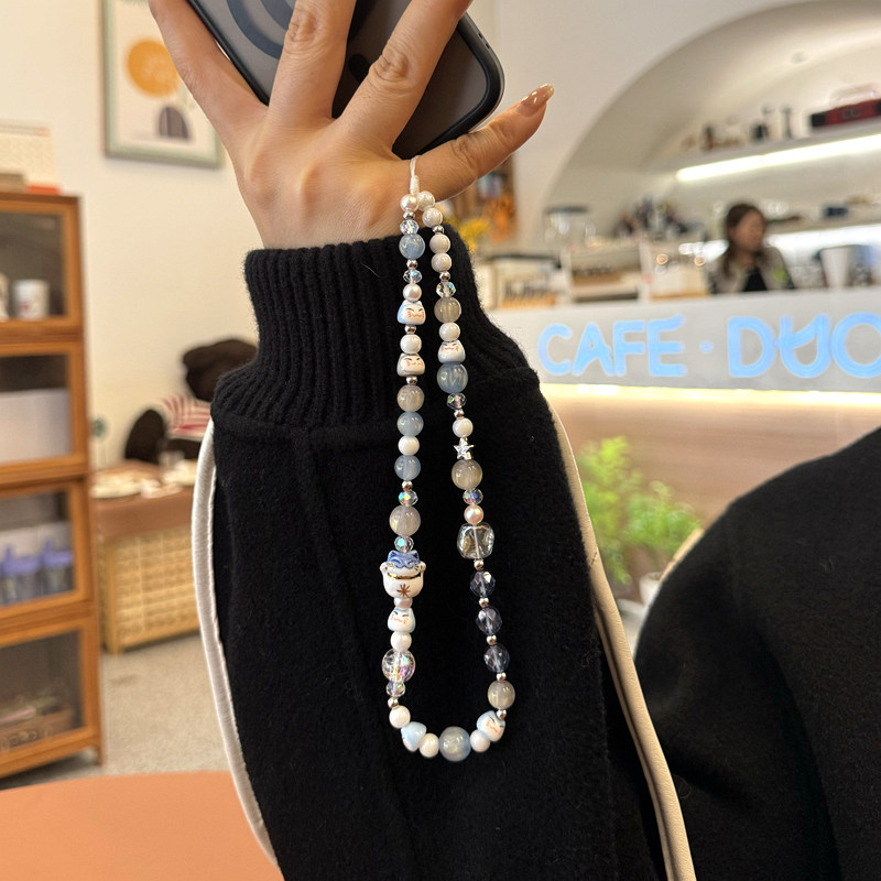 日本招财猫手机链挂链挂件手腕挂绳轻奢水晶小众可爱女高级感新款,3C数码配件,手机挂件/手机链,淘宝优惠券,粉丝福利购,淘宝优惠卷