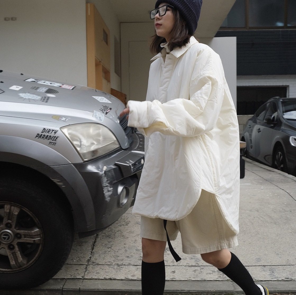 韩版宽松大阔型遮肉减龄设计感品质翻领衬衫式棉服长袖棉衣外套女