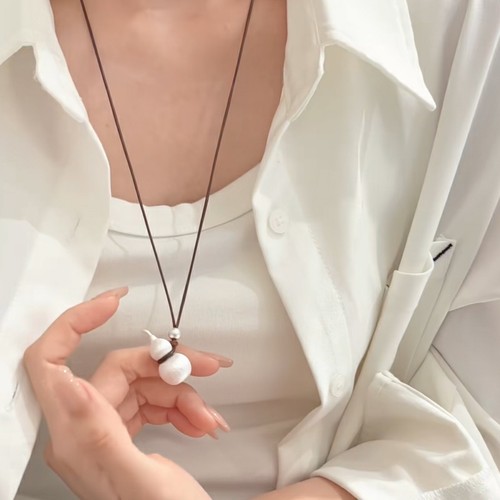 S925纯银古法拉丝立体葫芦项链