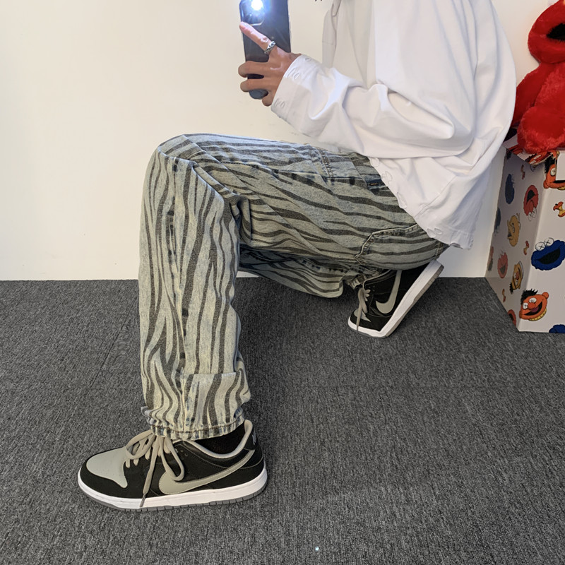 2021春季新款青少年韩版牛仔裤男学院风简约显瘦直筒哈伦裤,男装牛仔裤,星座410-6（原星座1304-1）