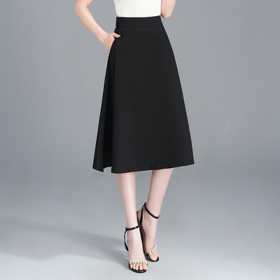 啄木鸟半身裙女夏季薄款2026新款高腰中长款a字裙气质大摆伞裙