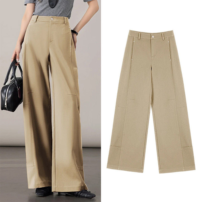 啄木鸟秋季新款女时尚休闲高腰品牌正品显瘦垂感阔腿裤休闲直筒裤,女装/女士精品,休闲裤,淘宝优惠券,粉丝福利购,淘宝优惠卷