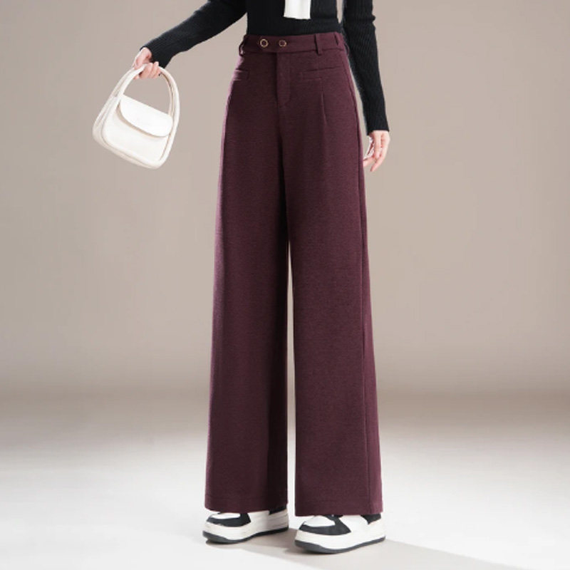 啄木鸟2025年秋冬季新款高腰窄版阔腿裤垂感百搭直筒时尚休闲裤