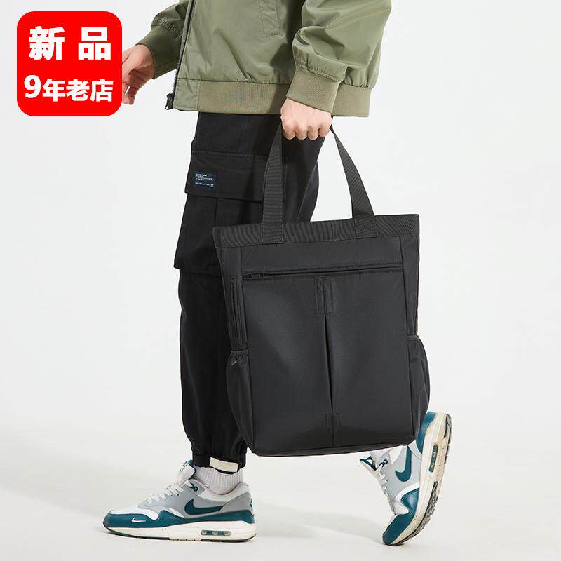 男士手提包竖款牛津布商务公文包A4文件袋时尚男背包单肩包斜挎包