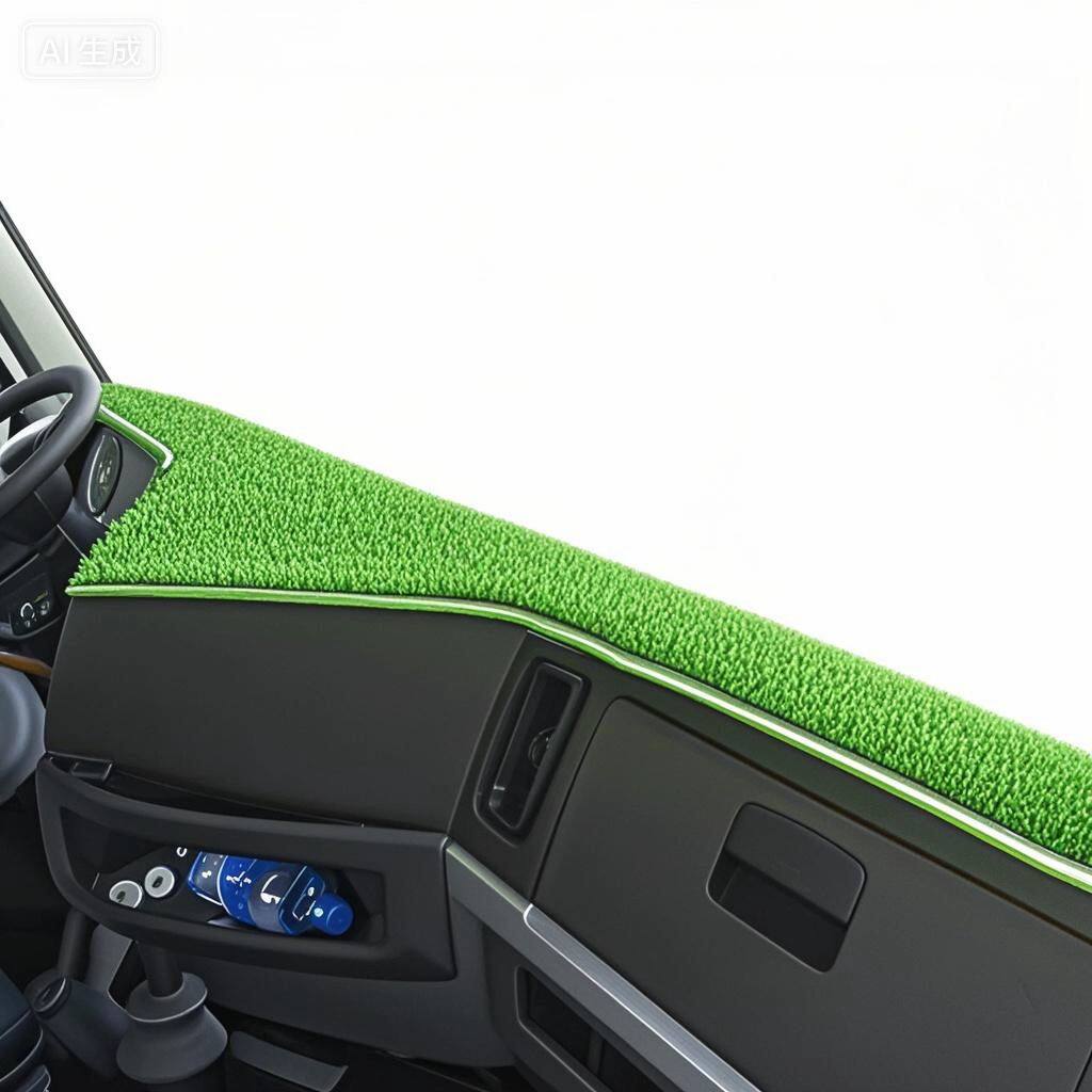 2.乘龙H5仪表台避光垫 绿色草坪款货车防晒防尘内饰垫  防晒垫