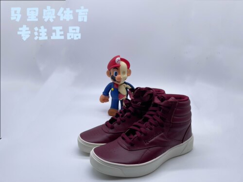 锐步红色系带女子板鞋高帮推荐