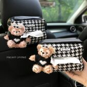 可爱小熊车载纸巾盒抽纸盒纸巾抽挂式 收纳置物袋女生创意礼物