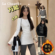遮屁股加绒上衣女2025新款 拉夏贝尔白色内搭打底衫 中长款 秋冬紧身