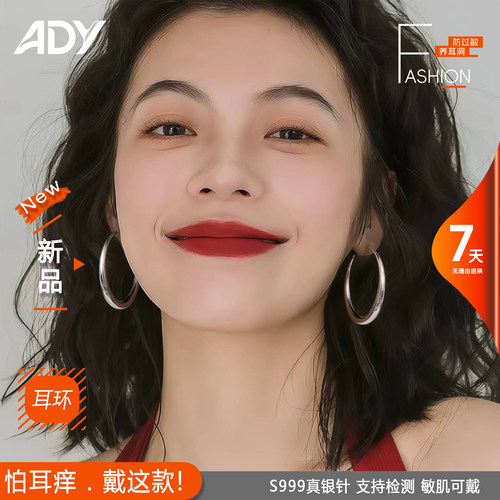 999纯银针圈圈耳环女轻奢高级感