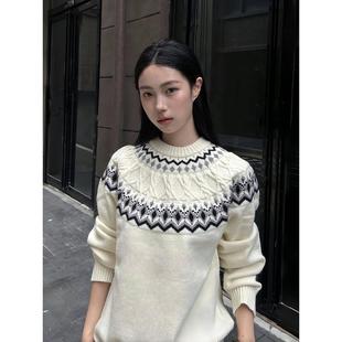 stay the night费尔岛毛衣男女款秋冬季慵懒高级感针织衫打底内搭