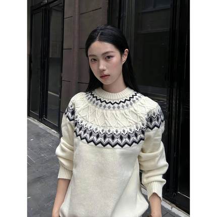 stay the night费尔岛毛衣男女款秋冬季慵懒高级感针织衫打底内搭