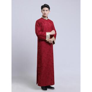 采购产品长衫，男士相声服，民国大衣，中国风刺绣伴郎服，舞台剧