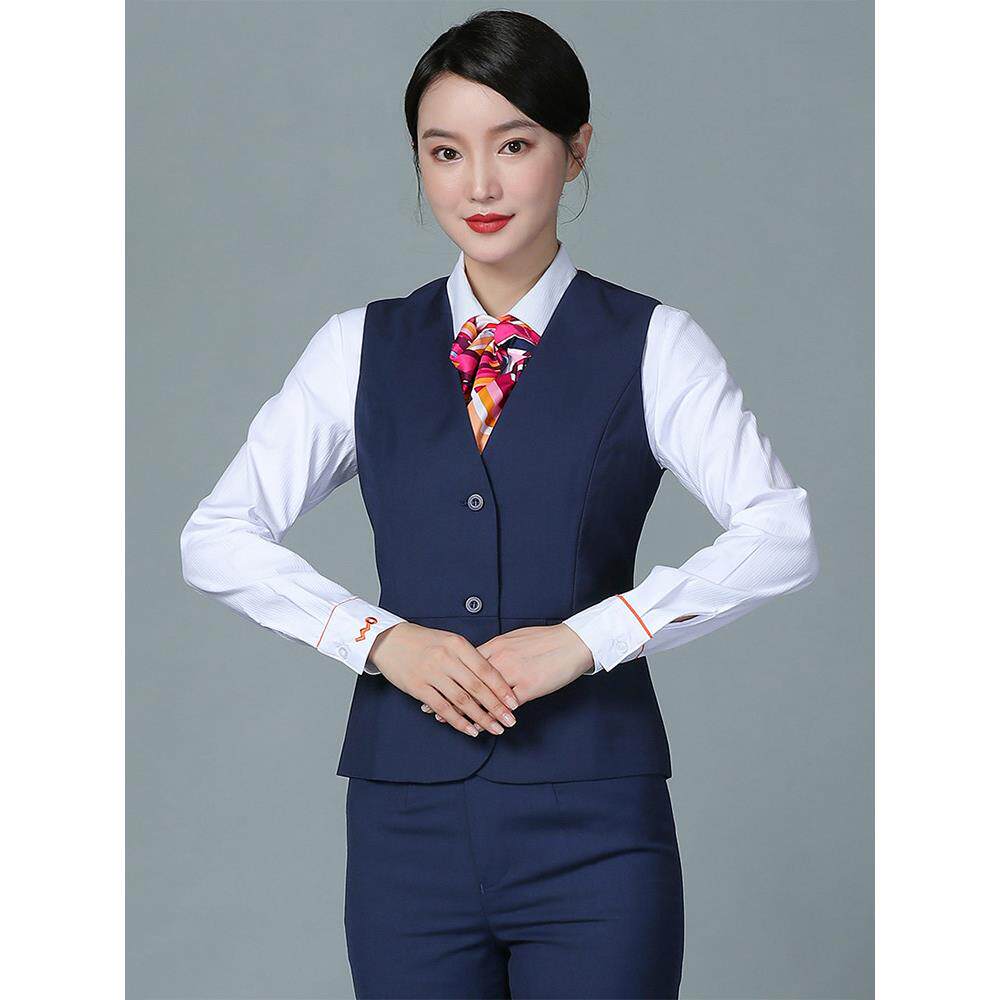 中国联通营业厅工作服女马甲工装新款蓝色马夹正装营业员制服秋