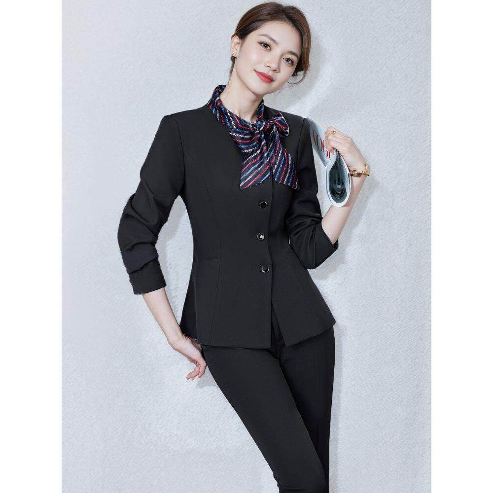 酒店餐饮服务员工作服女正装秋冬空姐制服美容院前台接待职业套装