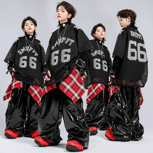 街舞儿童潮服幼儿嘻哈风演出服男女童hiphop表演服套装表演服酷帅