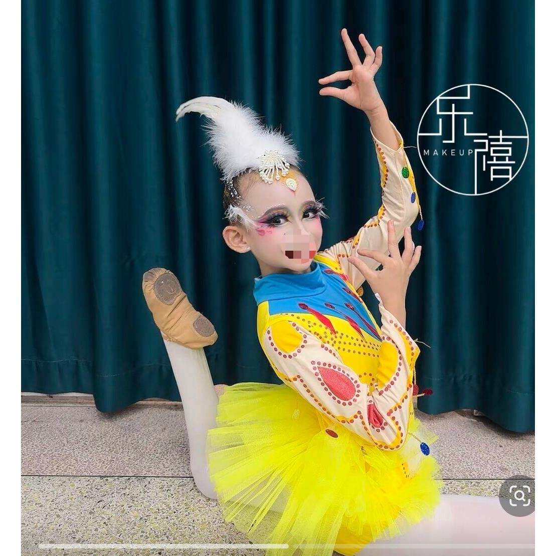 儿童黄鹂鸟演出服小鸟喜鹊演出服装亲子话剧服饰幼儿园黄莺表演服