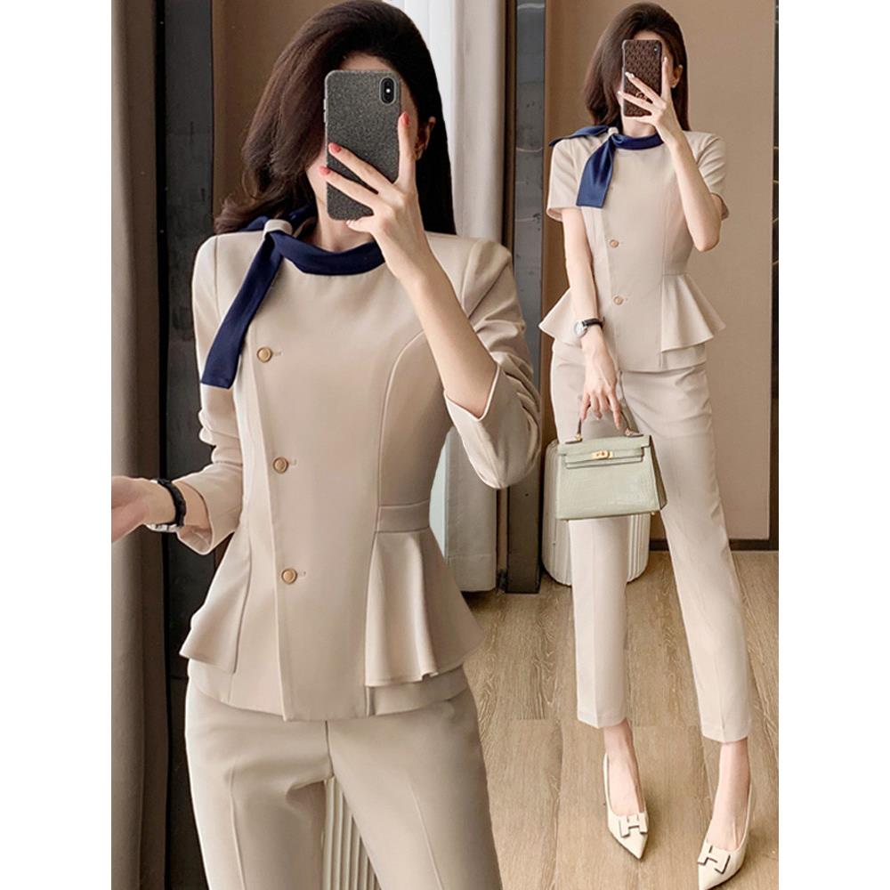 美容师工作服女性新时尚优雅职业装正装餐饮服务员酒店珠宝店工作