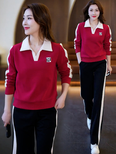 卫衣宽松阔腿裤 高含棉休闲运动服套装 时尚 春秋季 两件套 女2024新款