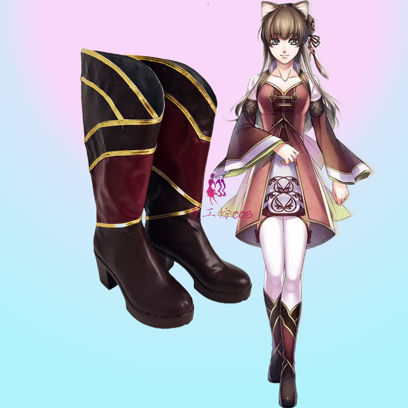 漫工坊十三支演义偃月三国传关羽cos鞋子定制动漫游戏cosplay靴子