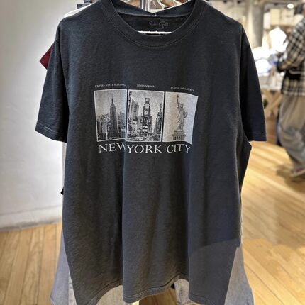 brandy girl新款黑色NEW YORK CITY印花纯棉短袖bm美式宽松T恤
