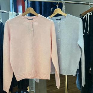 girl 纽扣针织开衫 bm粉蓝色春季 基础款 女毛衣外搭上衣 新款 Brandy