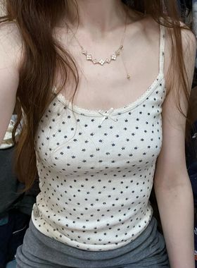 Brandy Girl bm风碎花小吊带背心女内搭夏季外穿修身短款上衣