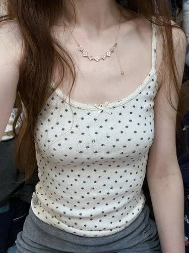 碎花小吊带背心女