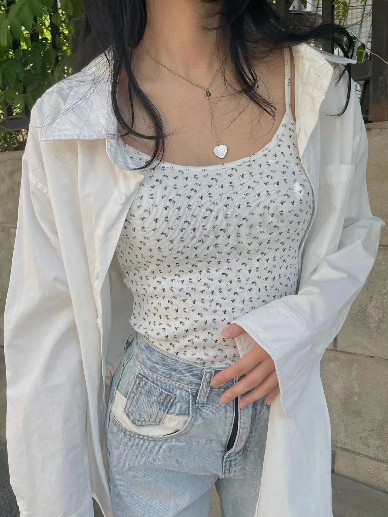 甜辣碎花小吊带女