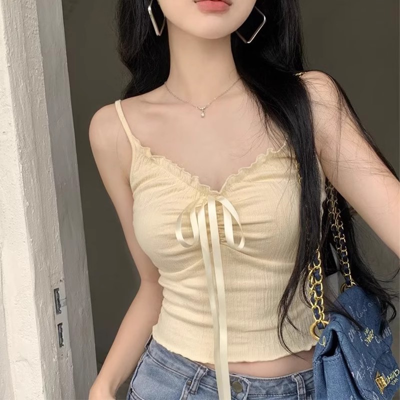 蝴蝶结小吊带背心