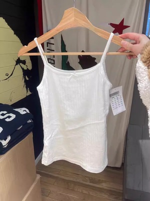 纯色蝴蝶结吊带背心BM打底上衣