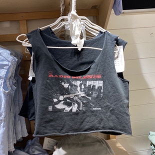 Brandy Radio摇滚吉他卷边短吊带背心女bm girl官网明星同款