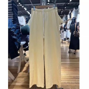 美式 休闲运动裤 复古系带收腰长裤 阔腿裤 女直筒裤 BM官网新款