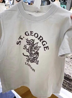Brandy Girl官网新款ST.GEORGE龙图案上衣bm美式复古高腰短袖